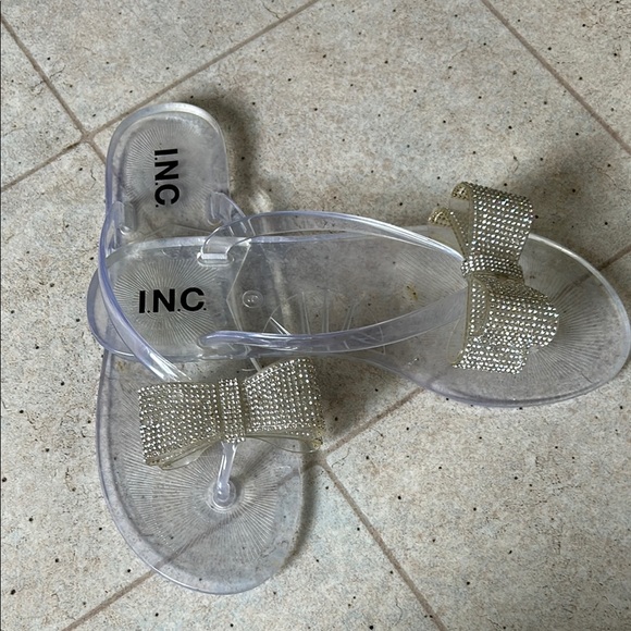 INC Clear Sandals with Bow - Picture 1 of 2